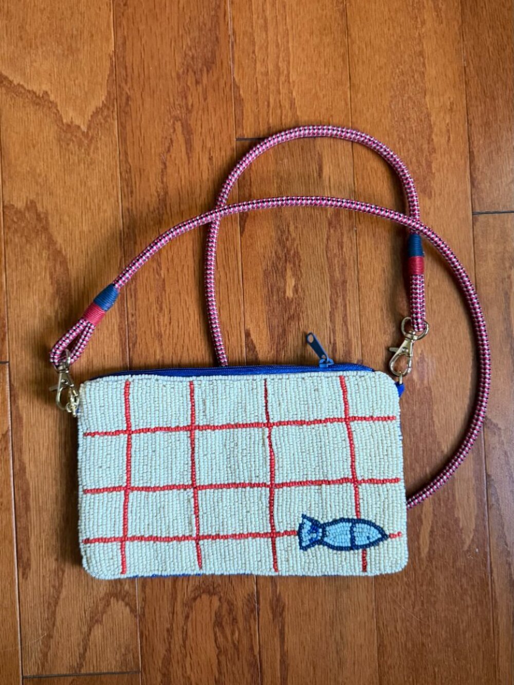 Ink + Alloy Leila Sardine Seed Bead Clutch With Strap - Picture 3 of 11
